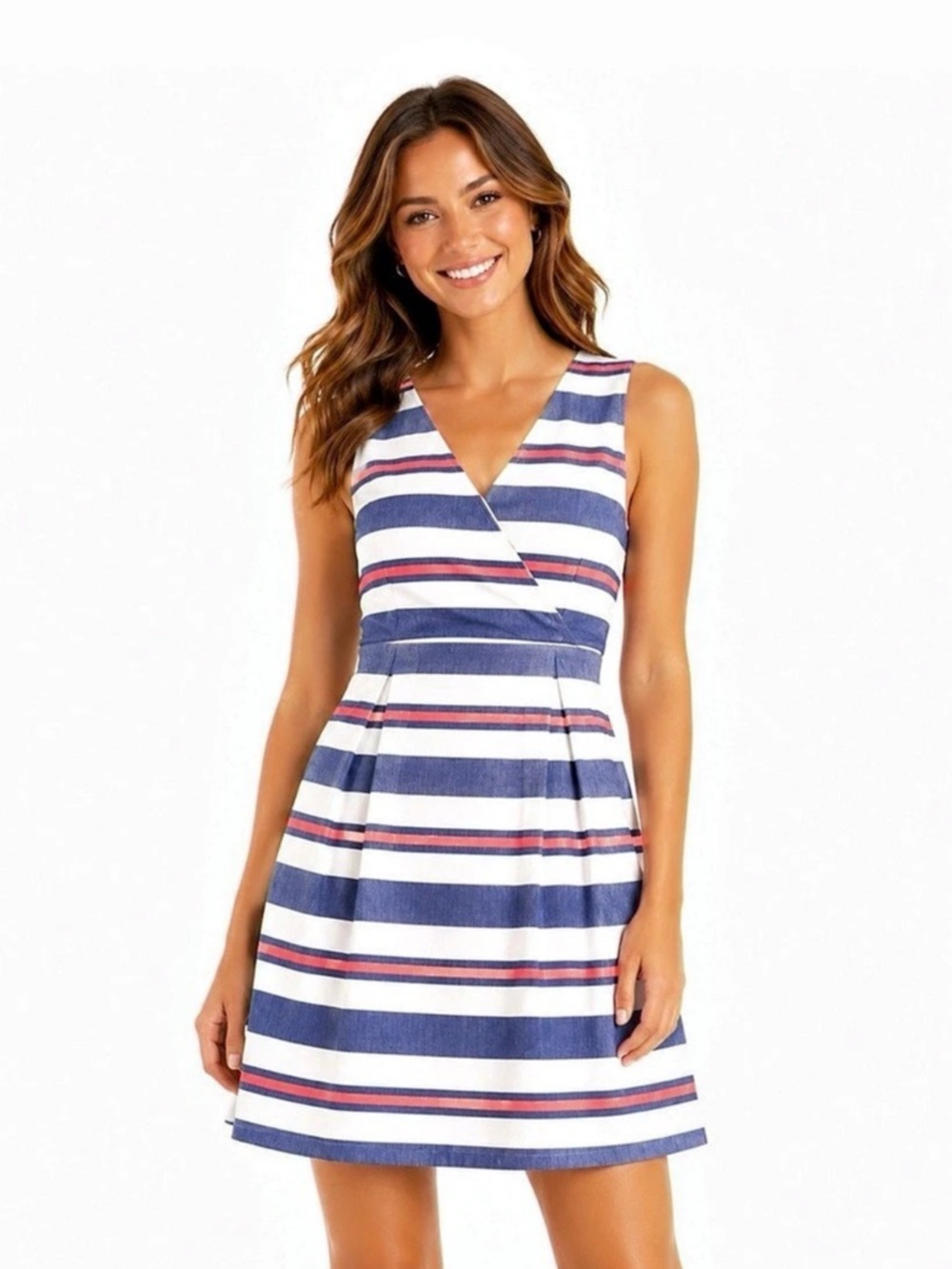 vineyard vines Striped Linen Mini Dress in red white & blue Size 4